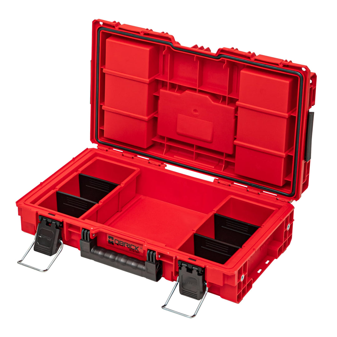 QBRICK SYSTEM Werkzeugkoffer Werkzeugkasten Leer Werkzeugkiste PRIME RED Ultra HD Rot 570 x 340 x 16