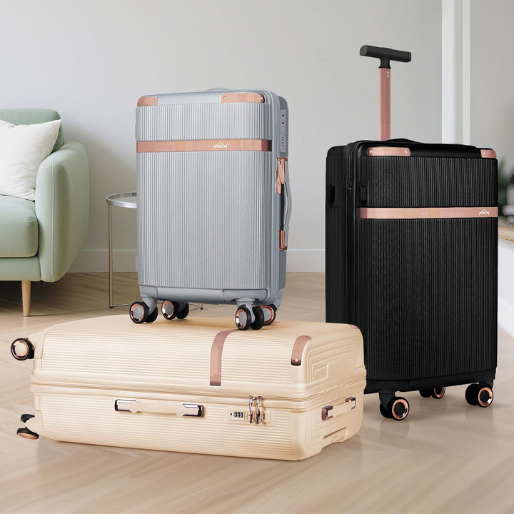 HOMELUX Kofferset 3 Teilig (M/L/XL) Hartschale,Teleskop Bügel, ABS | Reisekoffer mit 4 360° Rollen &