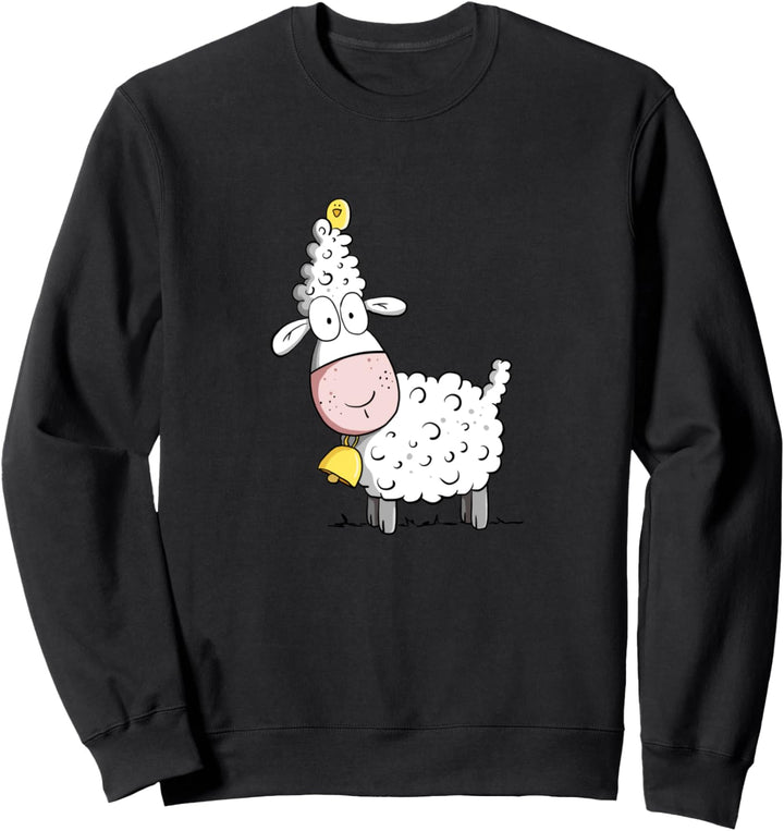 Kleines Schaf Mit Vogel I Wollschaf Fun Schafe Tiermotiv Sweatshirt