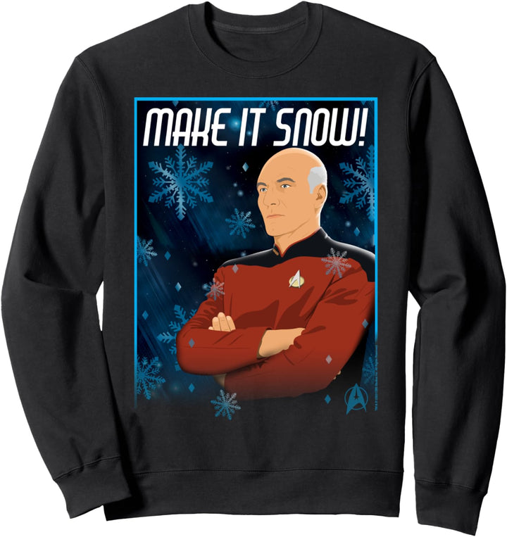 Star Trek: The Next Generation Captain Picard Make It Snow Sweatshirt