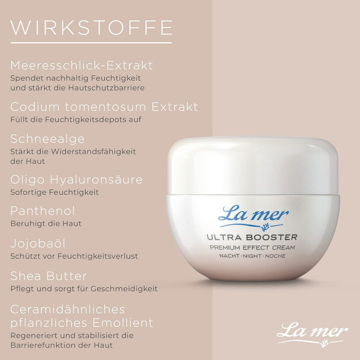 La mer Ultra Booster Premium Effect Cream Nacht - Luxuriöse, feuchtigkeitsspendende Anti-Aging-Gesic