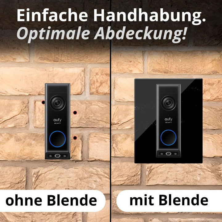 iSecur Blende passend für Eufy Akku-Videotürklingel aus Acryl schwarz I Video-Doorbell I Klingelschi