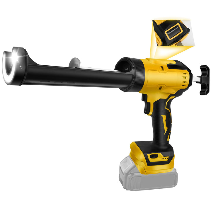 Akku Kartuschenpresse Kompatibel mit Dewalt 20V Akkus,Anti-Tropf-Funktion, mit LED-Licht und 6 Einst