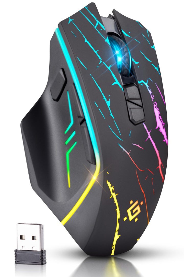 Defender® Uran Kabellose Gaming Maus – Wireless Funkmaus mit RGB, 3200 DPI, FIRE-Taste, 5 Tasten & 1