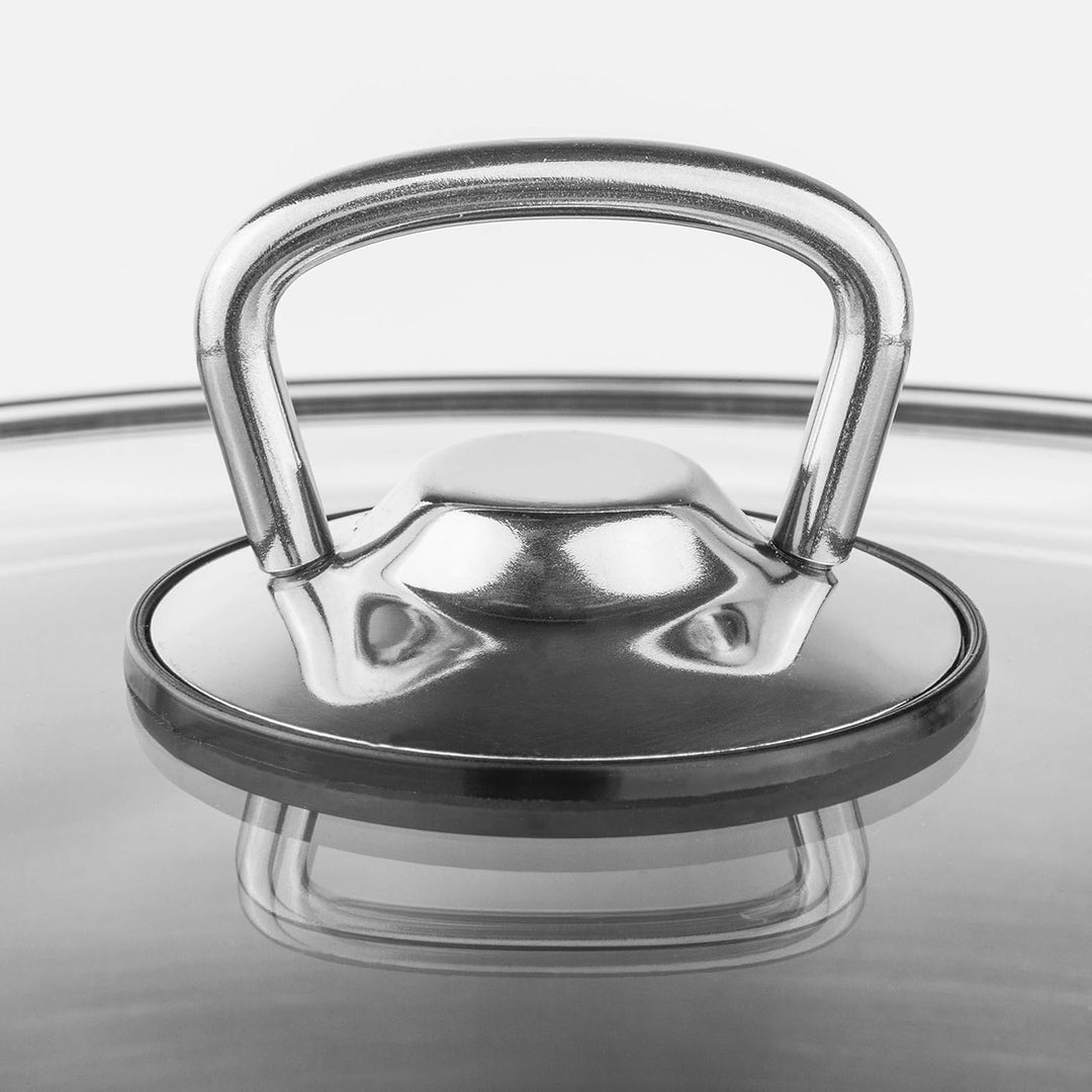 Haushalt International Universaltopf mit Glasdeckel (15l & 28cm Durchmesser) - 15 Liter Edelstahl To