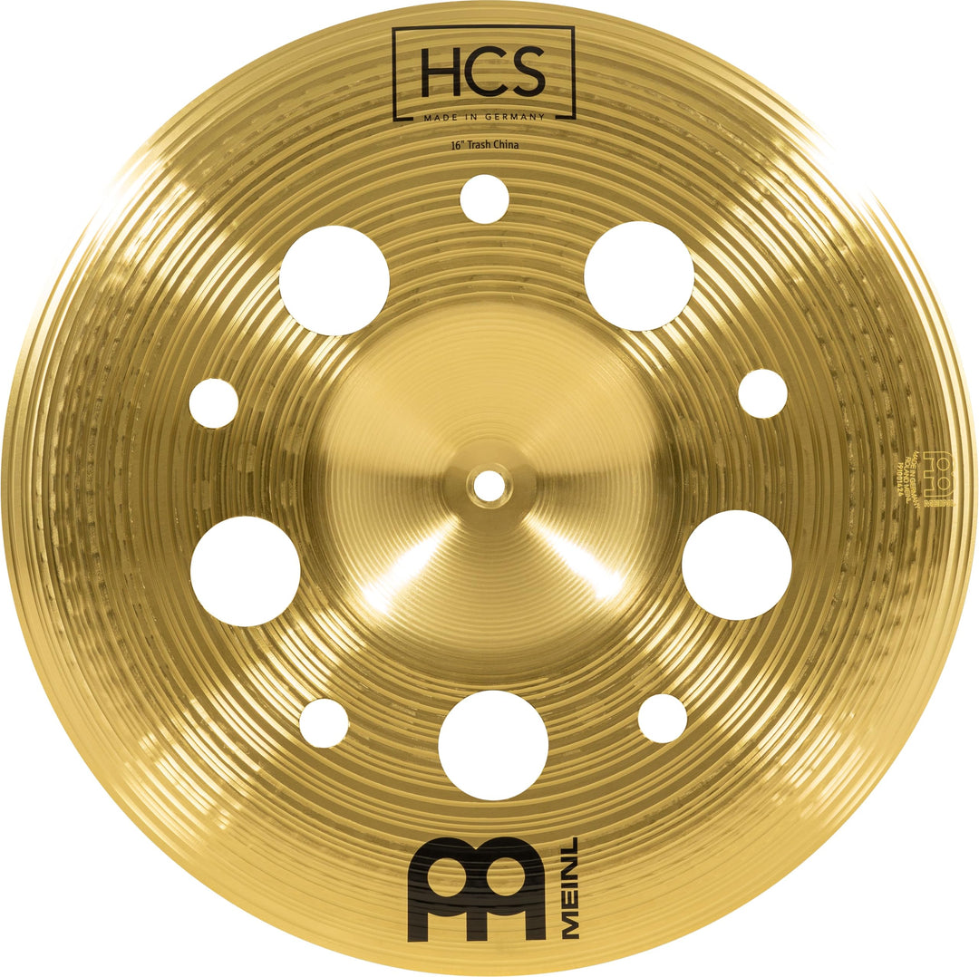 Meinl Cymbals HCS Trash China 16 Zoll (Video) Schlagzeugbecken mit Löchern (40,64cm) Messing, Tradit