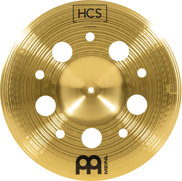 Meinl Cymbals HCS Trash China 16 Zoll (Video) Schlagzeugbecken mit Löchern (40,64cm) Messing, Tradit