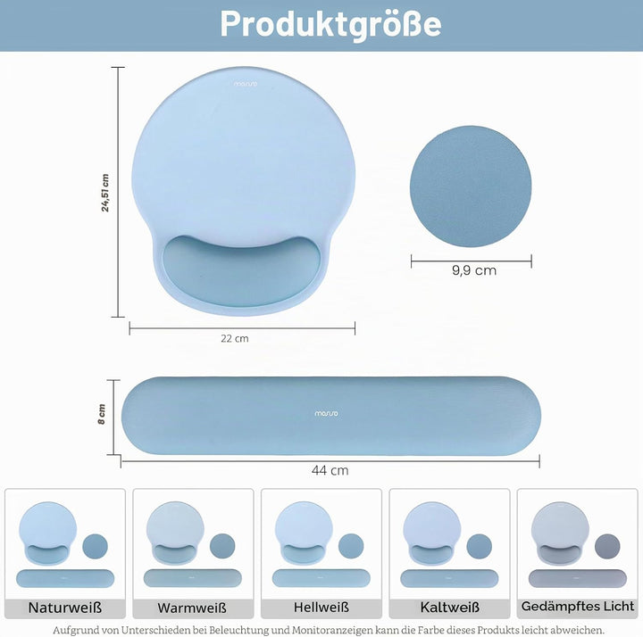 MOSISO Handballenauflage Tastatur&amp;Maus Set, Kreis Gekrümmt Ergonomisch Mauspad&amp;Untersetzer rutschfes