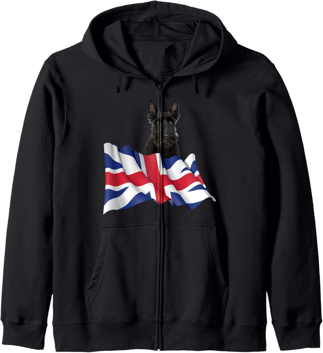 Union Jack Flag Dog Scottish Terrier Kapuzenjacke