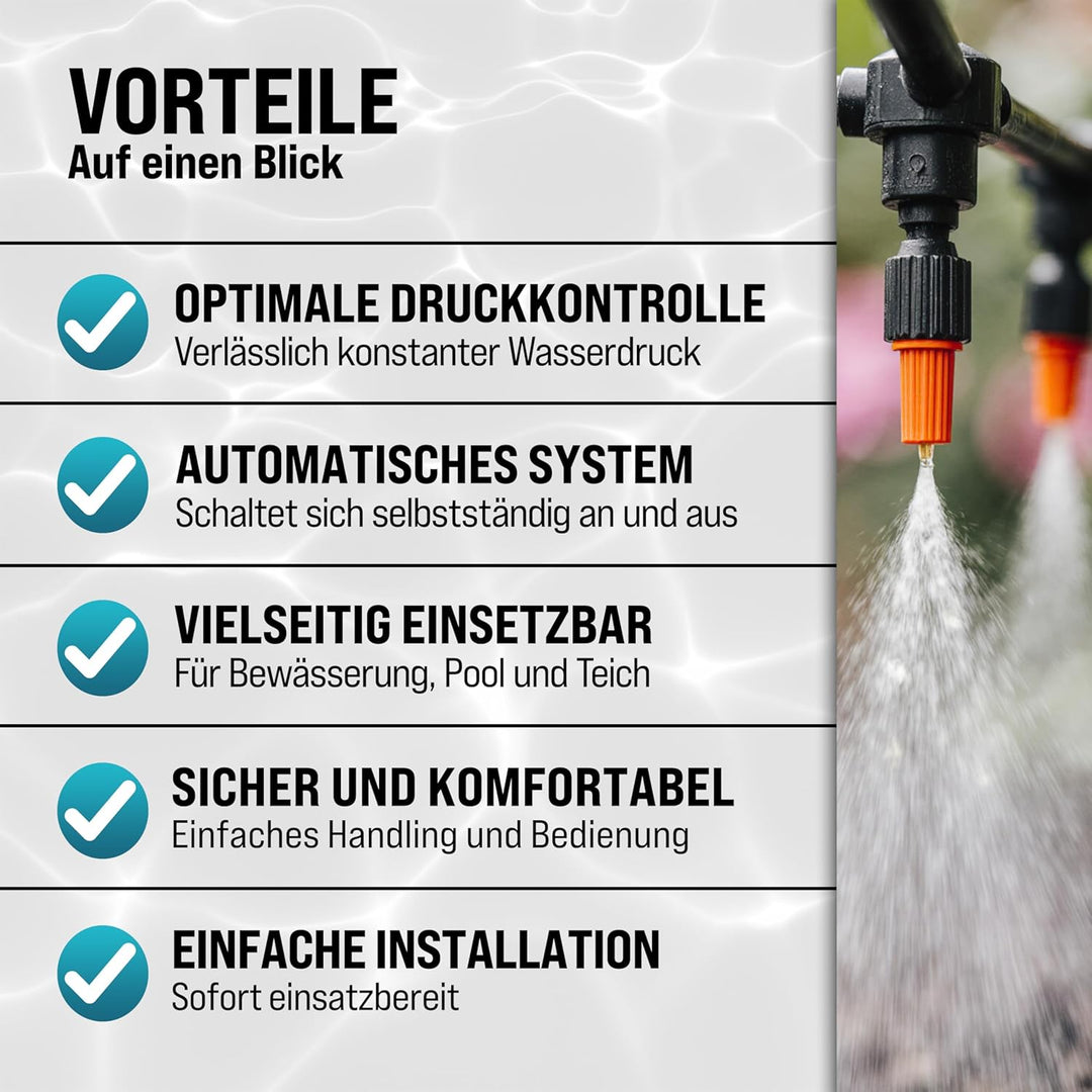MONZANA® Druckwächter Druckschalter mit Kabel 10 Bar Gartenbewässerung Pumpensteuerung Hauswasserwer