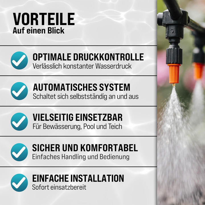 MONZANA® Druckwächter Druckschalter mit Kabel 10 Bar Gartenbewässerung Pumpensteuerung Hauswasserwer