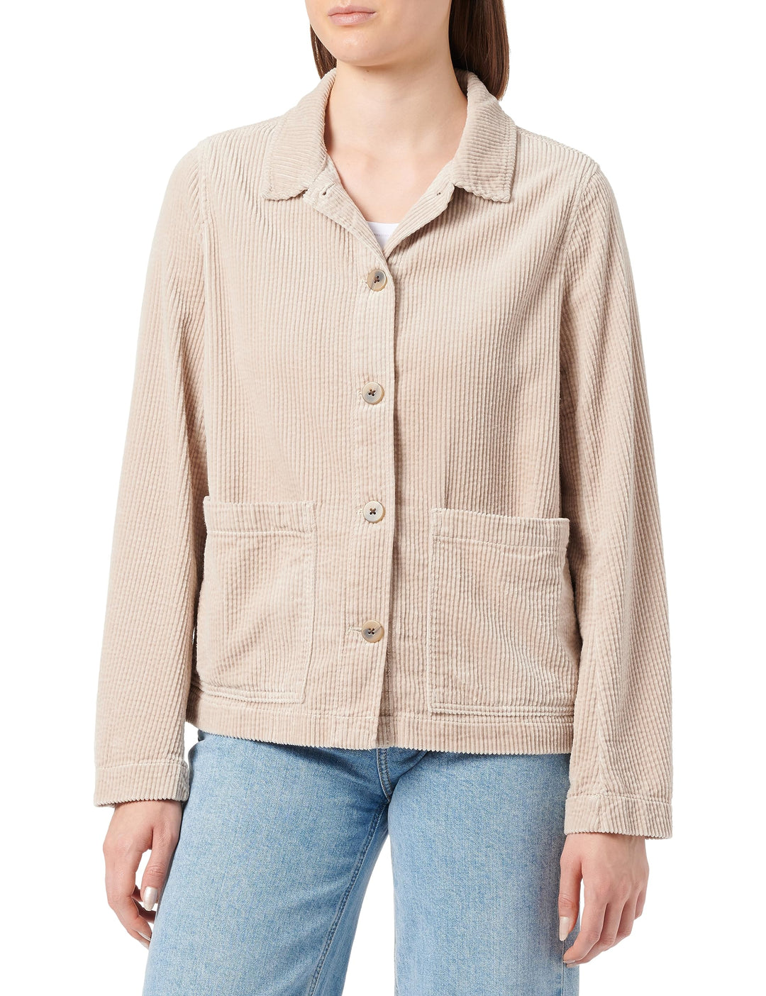 camel active Damen Breitcord Worker Jacket 42 Beige, 42 Beige