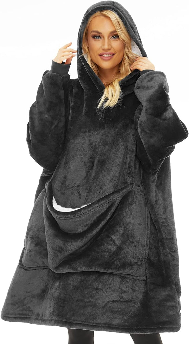 Gentlewarm übergrosse Hoodie Sweatshirt mit Kapuze, Super Weich und bequem Flanell Damen Kapuzenpull