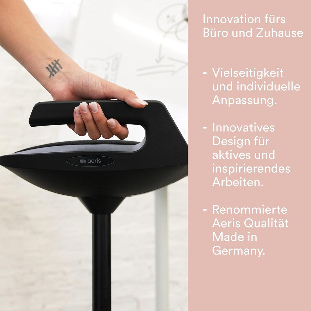 aeris Muvman High Stehhocker – ergonomische Stehhilfe – Stehsitz für gesundes und aktives Sitzen und