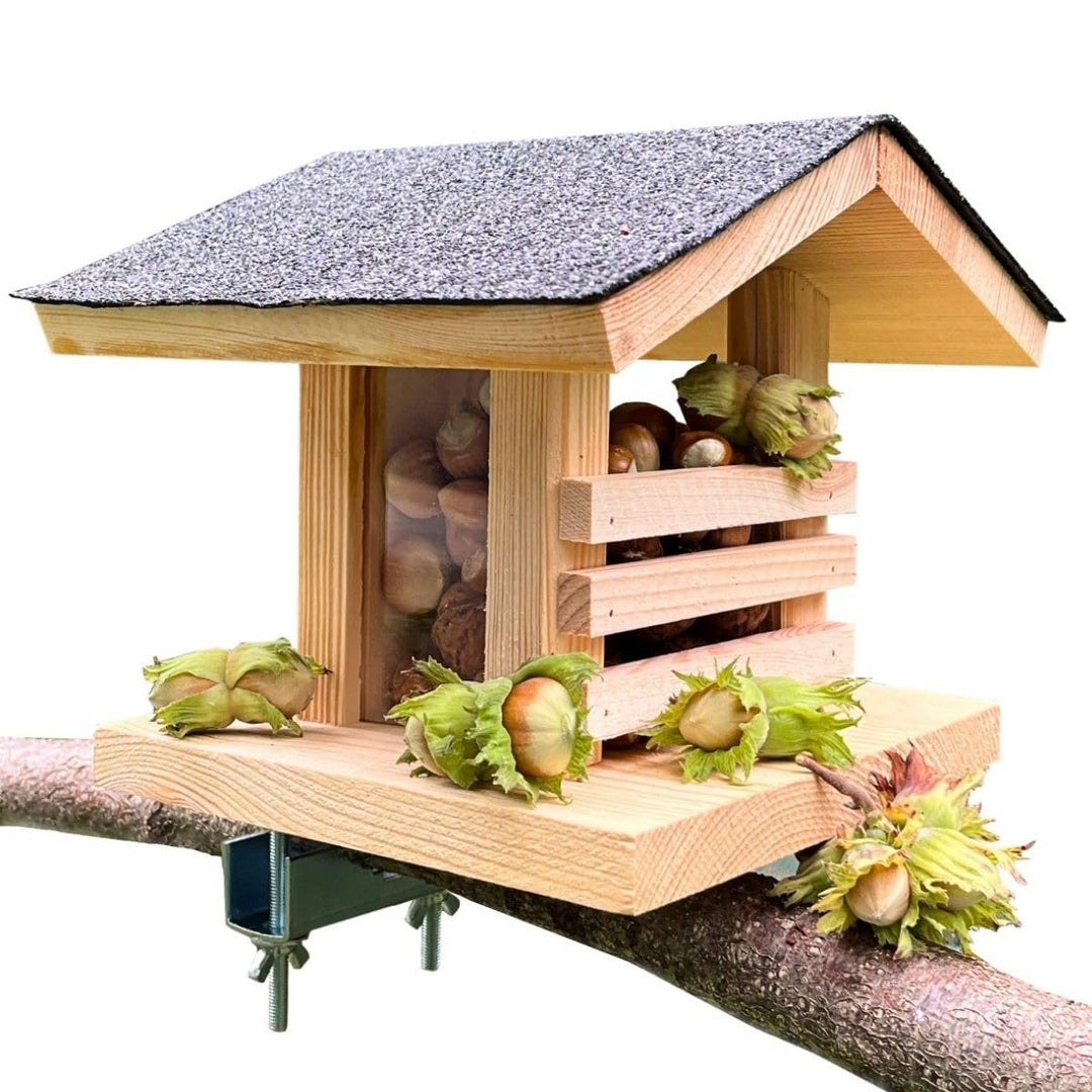 Eichhörnchen Futterhaus aus Holz für Balkon oder Baum wetterfestes Futterhaus für Eichhörnchen mit H