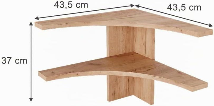 Vicco Eckregal Roman, Goldkraft Eiche, 43.5 x 37 cm Sandeiche Eckregal, Sandeiche Eckregal