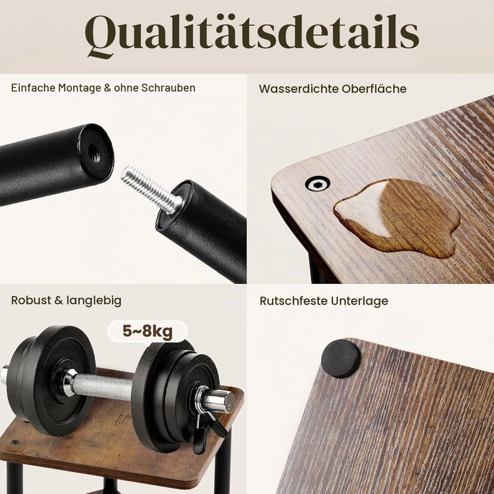 KAHEIGN 5 Etagen Blumenständer Pflanzenständer Pflanzentreppe aus Holz und Metall, 106cm Hoch Blumen