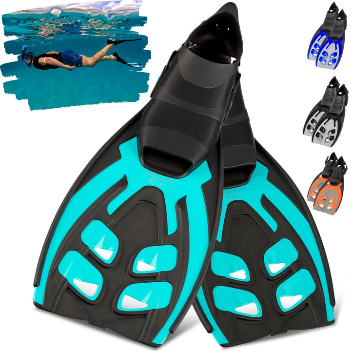 Khroom Flossen Erwachsene Gr. 36-47 - Hochwertig, Made in Italy, Schwimmflossen zum Schnorcheln & Ta