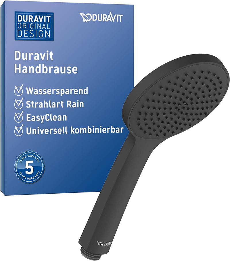 Duravit Universal Duschkopf, Duschbrause Strahlart Rain, Handbrause rund (Ø 110 mm), Brausekopf mit