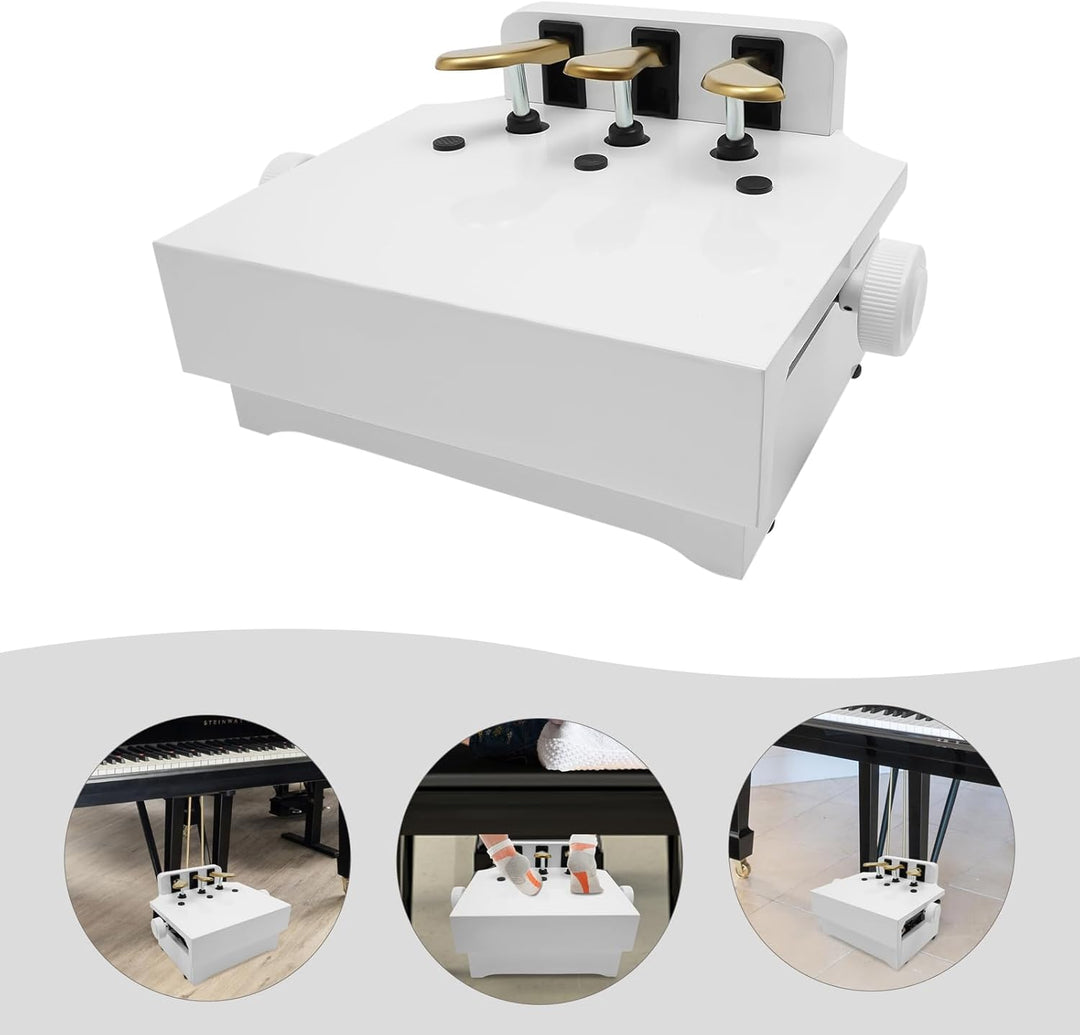 Klavierpedal-Verlängerungsbank Höhenverstellbar 14-21cm Klavier Pedal Extender Bank mit 3 Pedalen fü