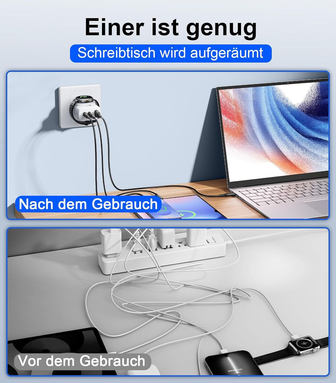 4 in 1 für Samsung Watch Ladegerät,40W USB C Ladegerät PD Schnellladegerät für Samsung Galaxy Watch
