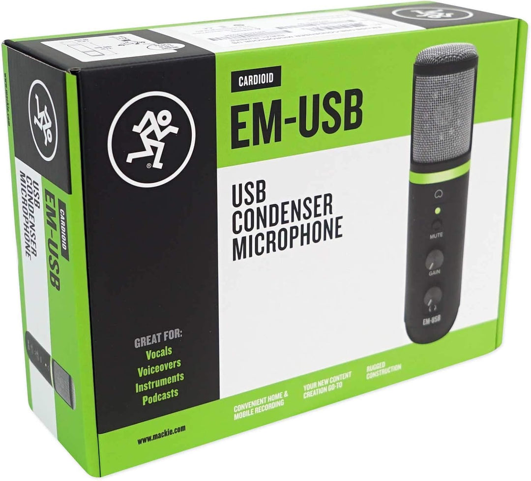 Mackie EM-USB Sprach-Mikrofon Kabelgebunden, Schwarz kompakt USB