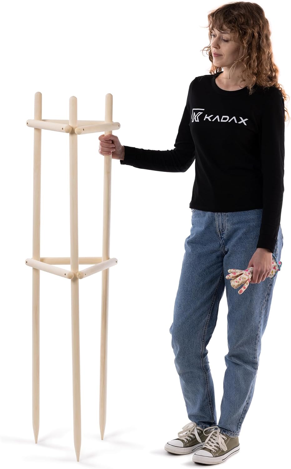 KADAX Baumstütze 130 cm aus robustem Holz, Baumpfahl zur sicheren Fixierung junger Bäume & Sträucher