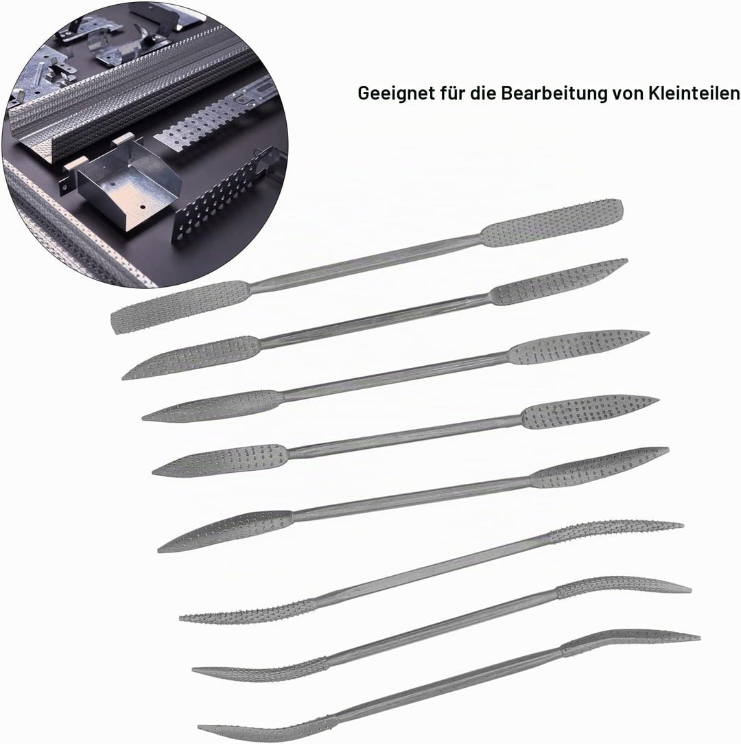 Artillery Doppelseitige Raspelfeile, Raspelset, Nadelraspel Set Riffelraspel/Feilen-Set (8tlg.) für