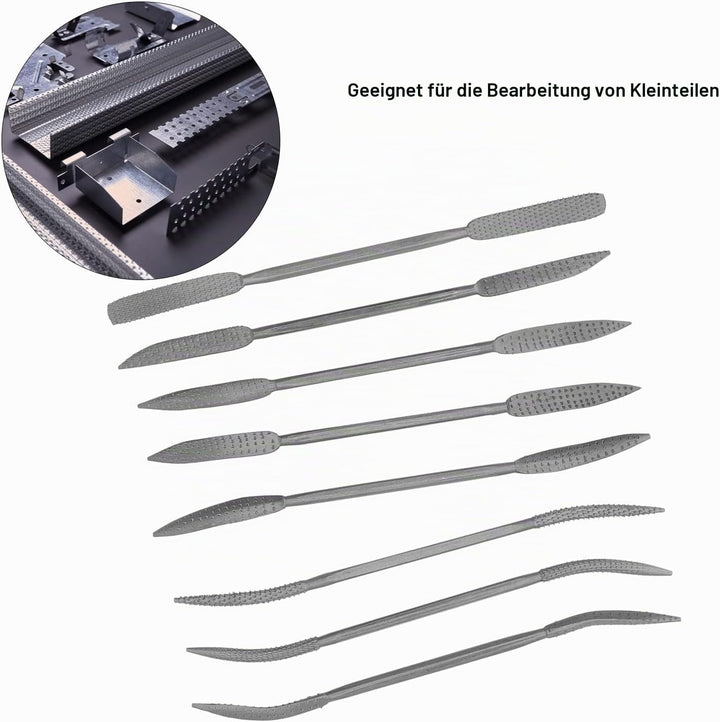 Artillery Doppelseitige Raspelfeile, Raspelset, Nadelraspel Set Riffelraspel/Feilen-Set (8tlg.) für