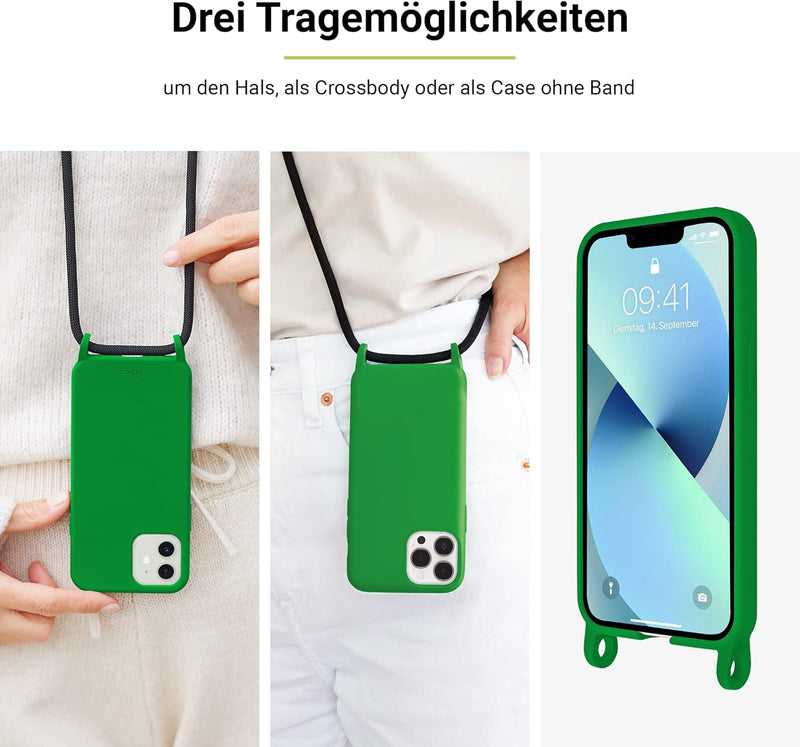 Artwizz HangOn Case kompatibel mit iPhone 14 Pro - Elastische Schutzhülle aus Silikon als Handykette