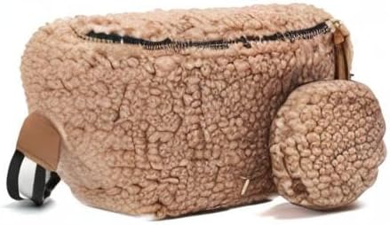ER.Roulour Umhängetasche Bauchtasche Damen Plüsch Gürteltasche Hüfttasche mit Breiter Gurt und Münze
