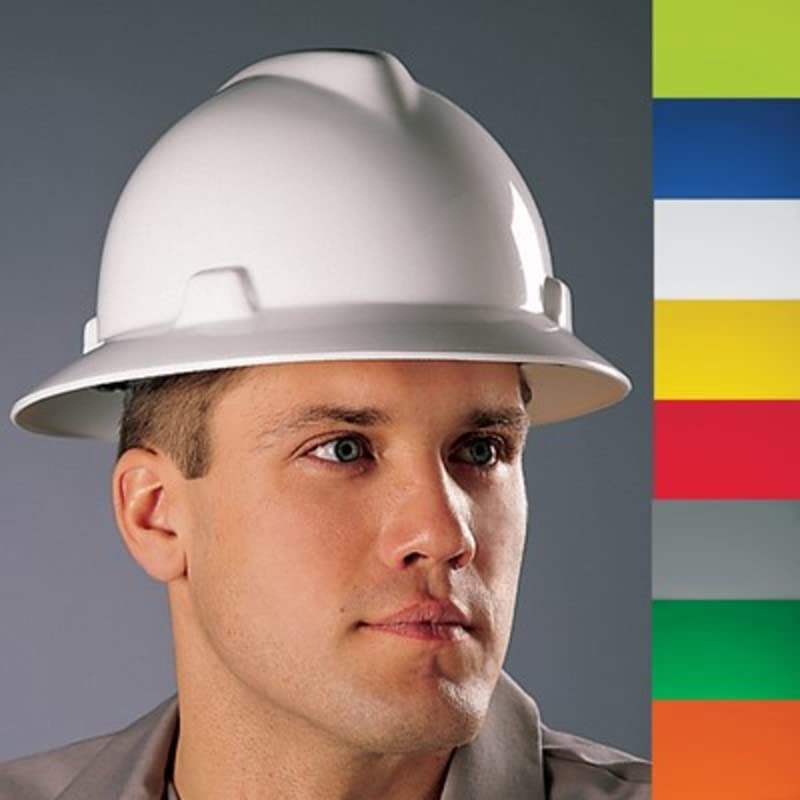 MSA 454733 V-Gard Vollkrempe Hard Hat mit Staz-on Pinlock Aufhängung | Polyethylen-Schale, überlegen