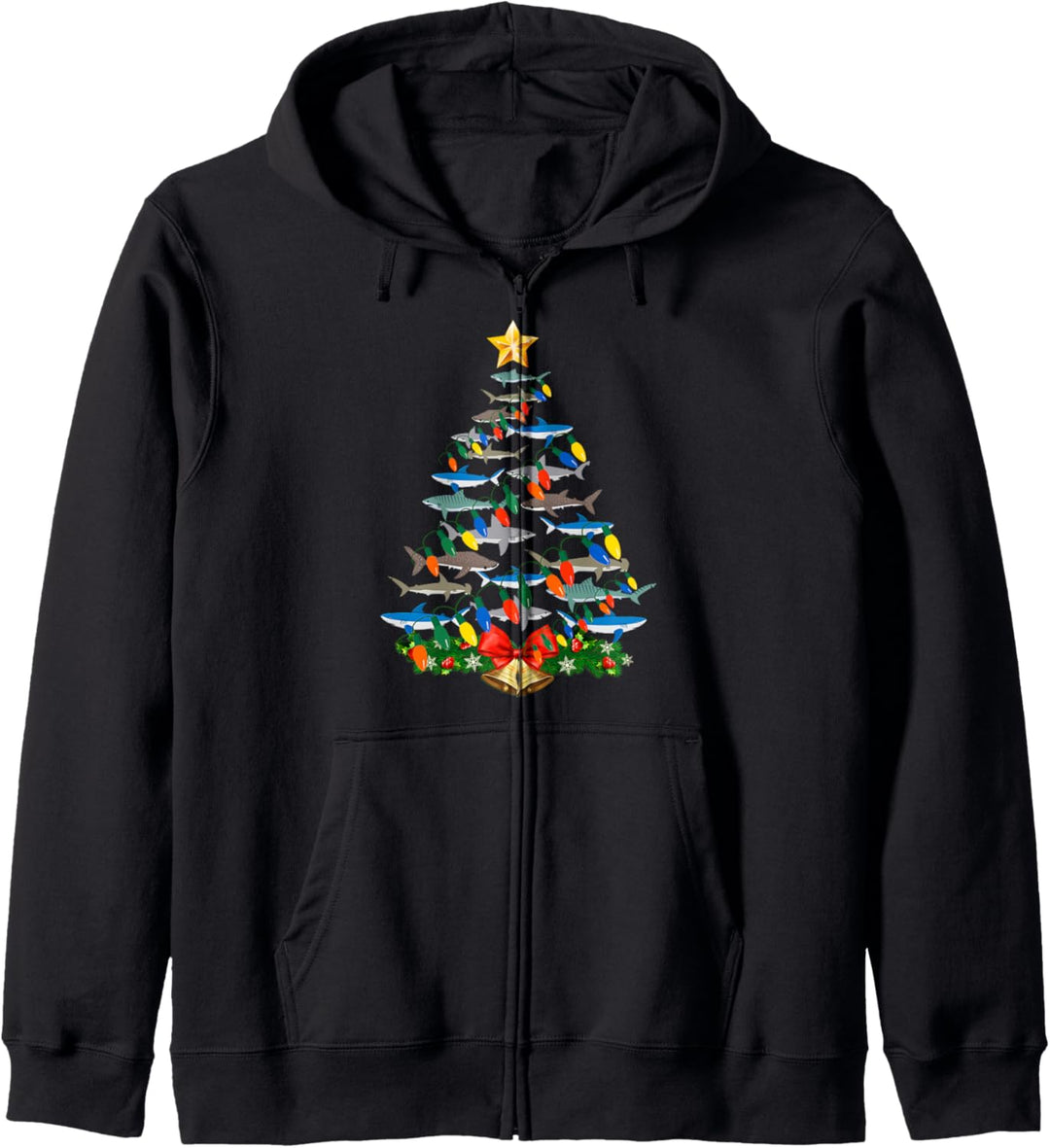 Funny Shark Christmas Tree Xmas Lights for Men Women Kapuzenjacke