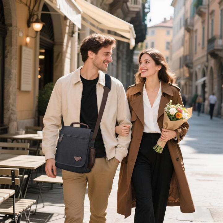 Mode Umhängetasche Herren Schultertasche Elegante Schultertaschen für 12.9 Zoll Laptop Kuriertasche