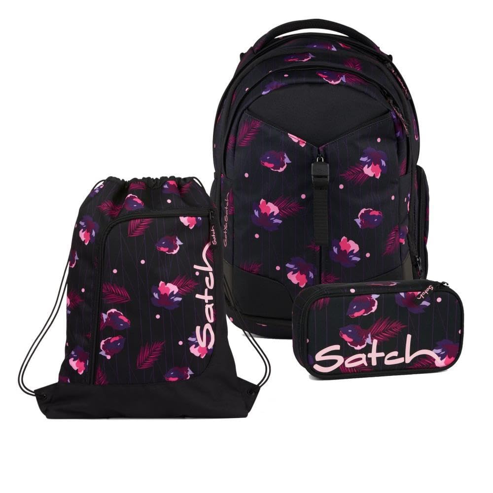 Satch Match Schulrucksack Set 3tlg. inkl. Schlamperbox und Sportbeutel Mystic Nights, Mystic Nights