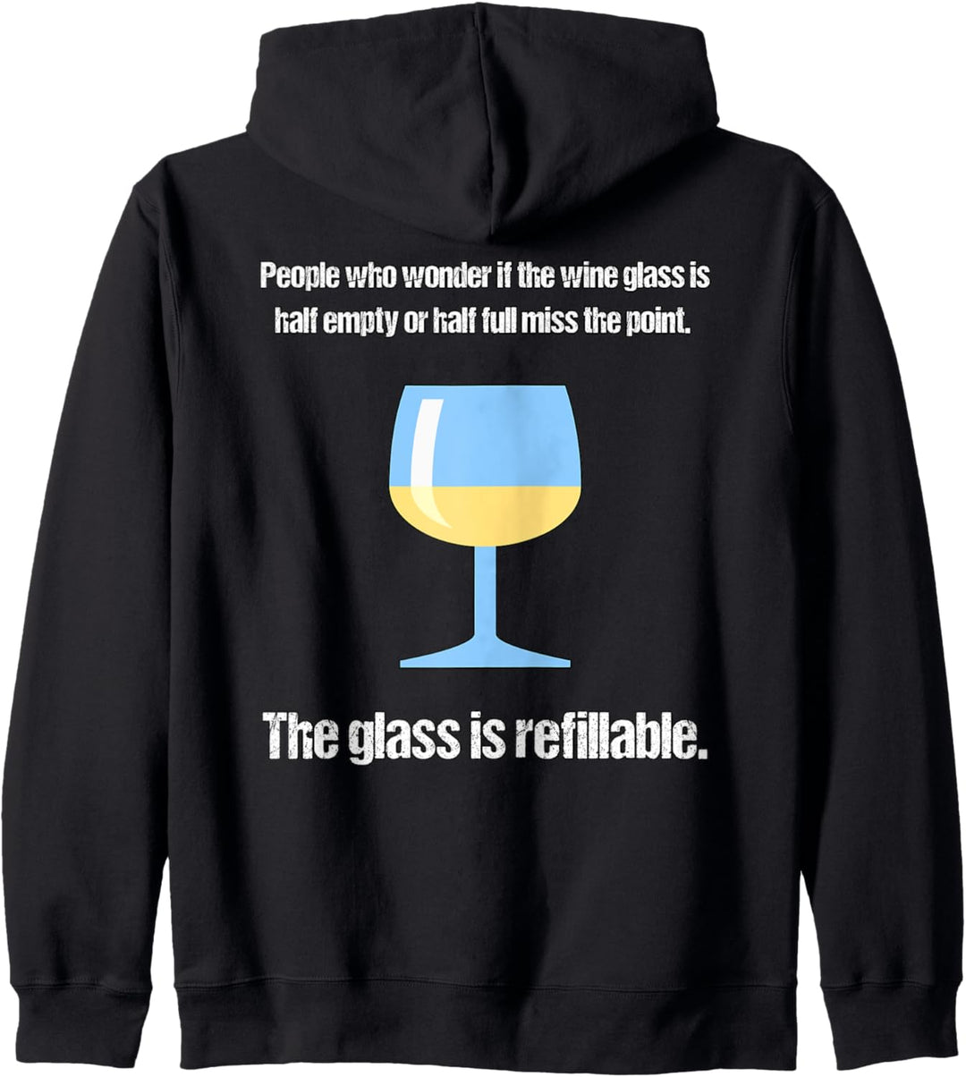Leute, die fragen, ob der Wein-Glas halb leer Kapuzenjacke