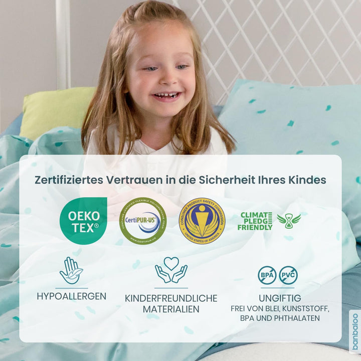 BANBALOO MAX- Sicherheitsbarriere für Kinderbetten Absturzsicherung für Kinder/Rutschfestes Schaumst