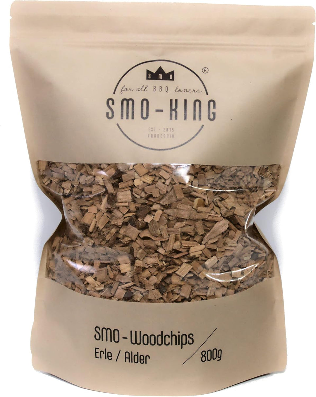 SMO-KING Woodchips BBQ-Bundle | Erle - Hickory - Kirsche - Apfel | Räucherchips, Räucherholz, Räuche