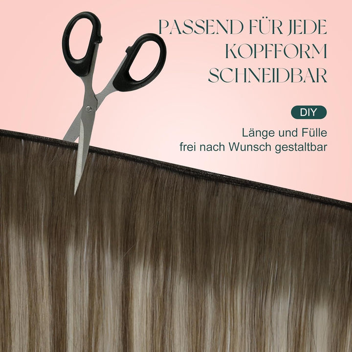 Easyouth Tressen Echthaar Bundles Haartressen Echthaar 30 cm Weisse Blondine 70g Remy Human Hair Tre