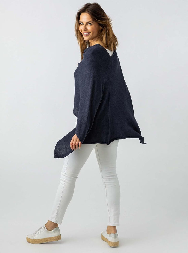 "Cashmere Dreams Poncho-Schal aus Baumwolle - Hochwertiges Cape für Damen - Umhängetuch und Tunika -