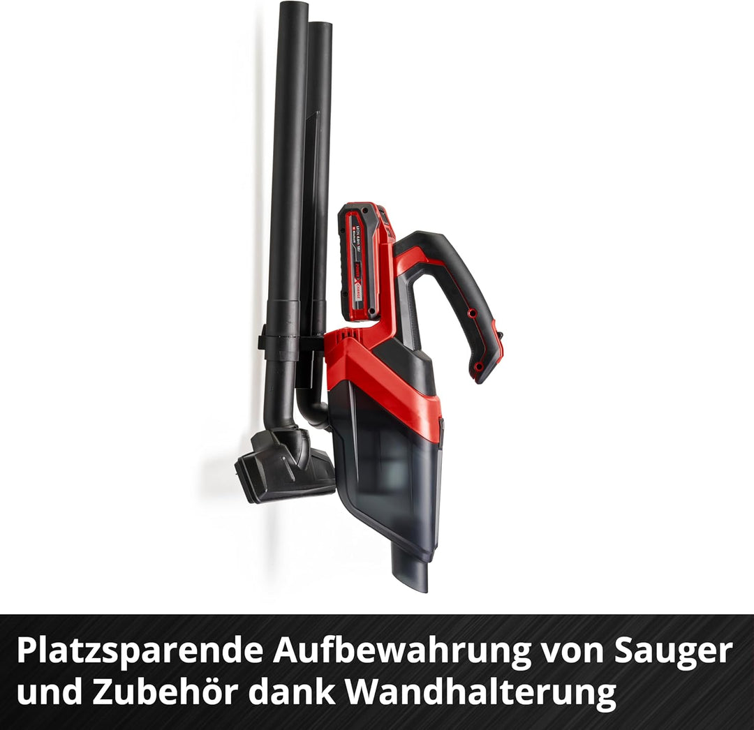 Einhell Akku-Handstaubsauger TE-HV 18/06 Li Power X-Change (18 V, 72 mbar Saugleistung, inkl. Fugend