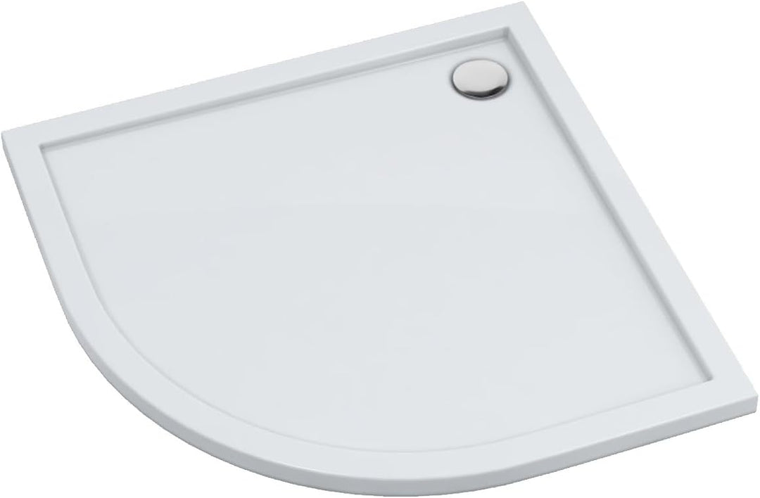 AQUABAD Duschwanne/Duschtasse Villa mit LeakProtect Technologie Smooth White 80x80cm Viertelkreis R5