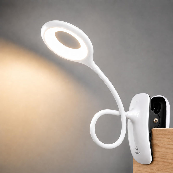 Klemmlampe Bett, LED Leselampe Bett Touch Dimmbar 3 Farben Bettlampe Klemmleuchte Augenschutz Schwan