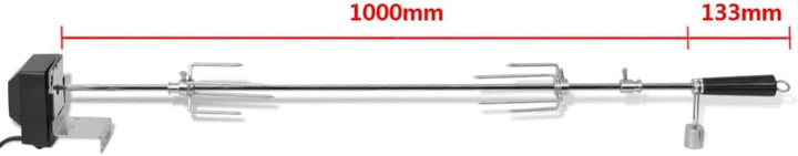 vidaXL BBQ Grill Rotisserie verchromter Grillspiess Drehspiess mit Motor 1000 mm, 1000 mm