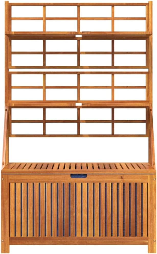 vidaXL Truhe mit Rankgitter Aufbewahrungsbox Auflagenbox Gartenbox Blumenregal Rankhilfe Gartentruhe