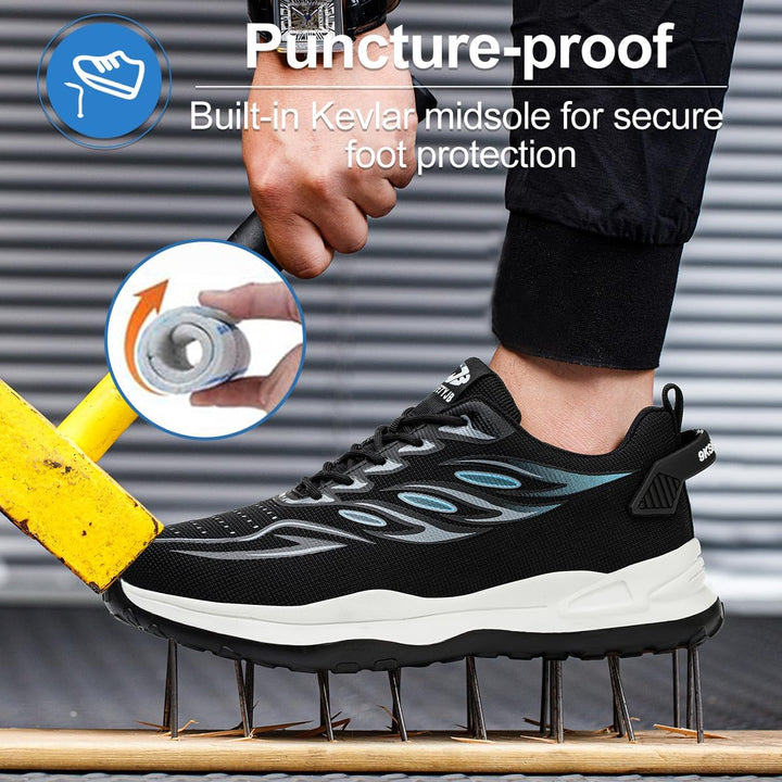 YEKOYIOO Arbeitsschuhe Sicherheitsschuhe Herren Damen Leicht Sportlich Atmungsaktiv Stahlkappenschuh