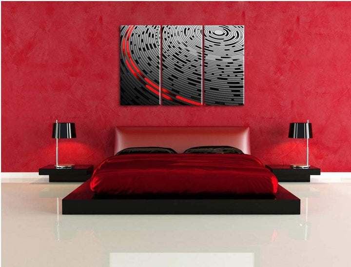 Pixxprint DJ Platte Abstrakte Kunst als Leinwandbild | Grösse: 3 Teilig (120x80) | Wandbild| Kunstdr