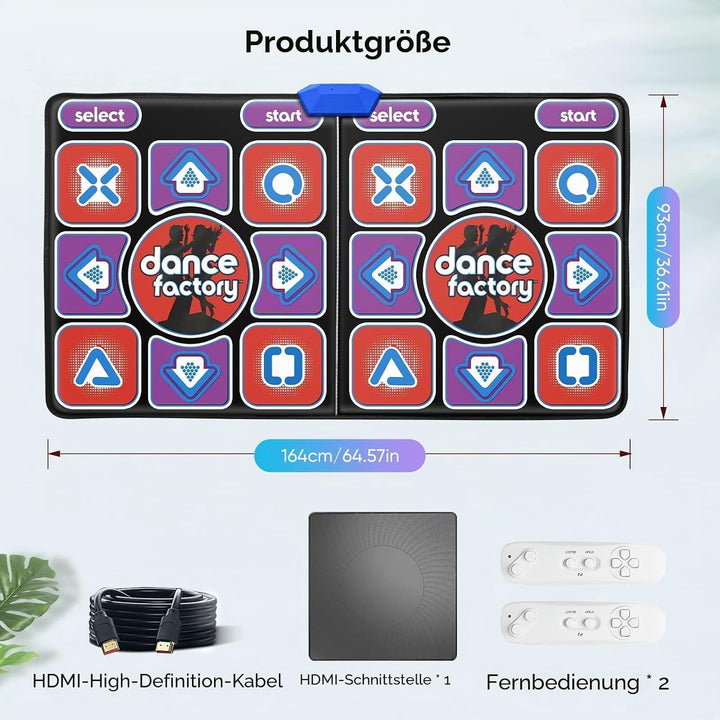 Tanzmatte füR Kinder und Erwachsene – 2026 Musikmatte mit 200 Spielen und 100 Songs; Rutschfeste Kab