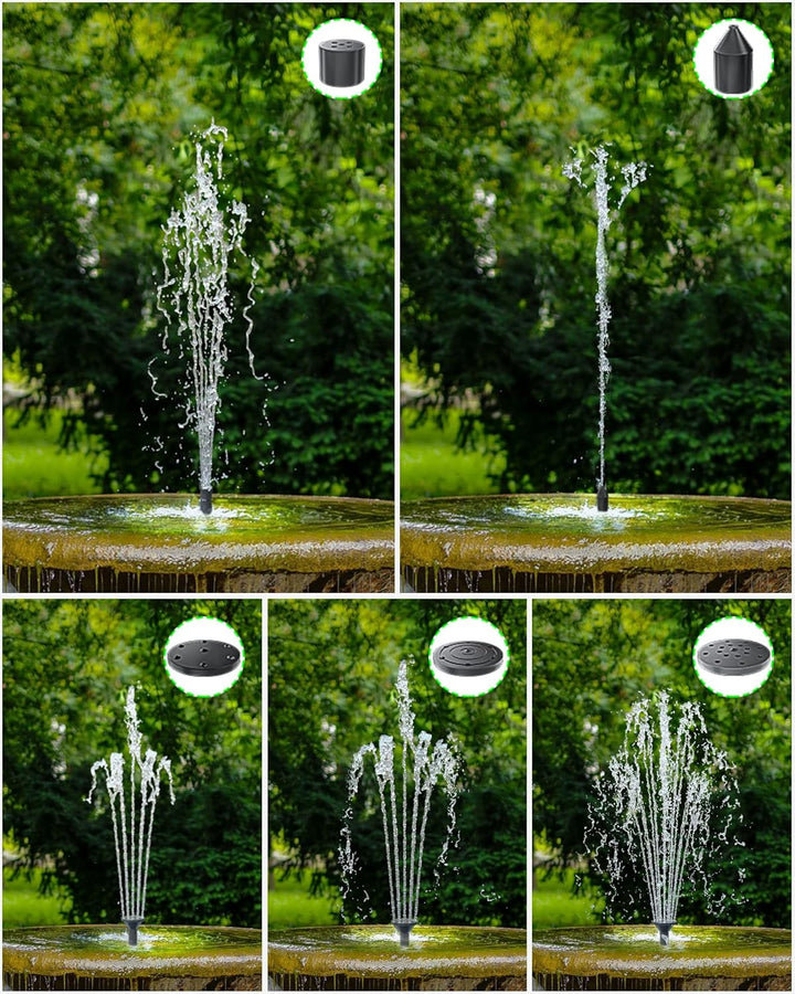 Biling Solar-Springbrunnen mit Panel, Wasserpumpe für Vogelbad, 3.5W Solar-Wasserbrunnen mit 4ft Was