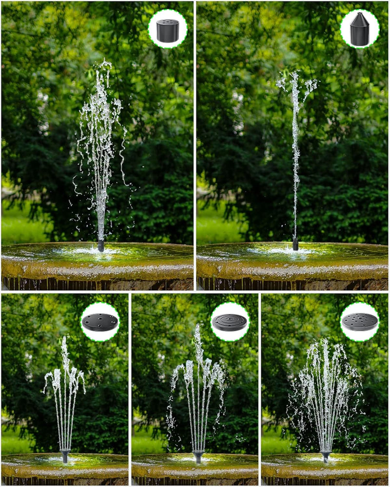 Biling Solar-Springbrunnen mit Panel, Wasserpumpe für Vogelbad, 3.5W Solar-Wasserbrunnen mit 4ft Was